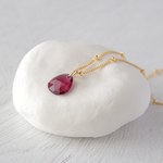 【SALE】14kgf *ロードライトガーネットのシンプルネックレス