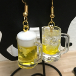 ミニチュア ジョッキービールとレモンサワーのピアス or イヤリング
