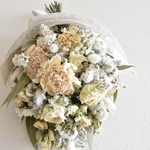 ドライフラワースワッグ"white &green"