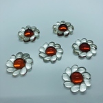 【10個】アクリルフラワーパーツ カボション オレンジ【カボション アクリル アクセサリーパーツ アクセサリー資材 パーツ】