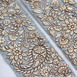 インド刺繍リボンᢂペイズリーシルクリボン【ライトブルー】刺繍リボン 刺繍リボン トリム ブレード ジャガードリボン チロリアンテープ レース チュールレース