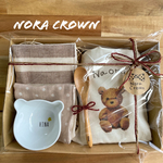 出産祝い ブランケット・タオル・名前入り食器セット 名前入り巾着　くま🧸　女の子・男の子