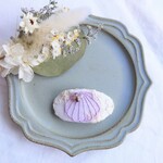 ~bijou type~ovall shellpin＊white×purple＊5cm