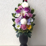 プリザーブドフラワーの仏花☆高さ28cmプリザピンク藤色紫ピンク白黄色仏花小菊デンファレお供えお悔みに