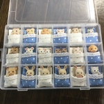 ③【再販】シルバニア　赤ちゃん　ベッド　布団　ケース　収納　ソーダ水のような夏色水玉柄