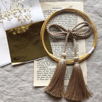 【成人式　髪飾り】　　水引　タッセル　金箔 シートセット　　卒業式　和装　成人式髪飾り　ダブルタッセル　ラステックゴールド
