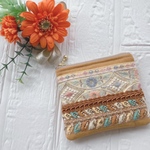 刺繍リボンミニポーチ マスタード