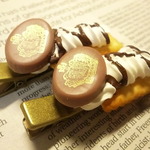 *限定*ヘアクリップ☆ひだり☆(生クリームと王冠チョコ)*