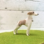 ウィペット　ミニチュア　犬　オブジェ　フィギュア　粘土　置物