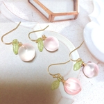 ꫛꫀꪝ✧‧˚プチプラ🍑みずみずしい桃のピアス／桃の季節  笑顔になれる  ほんのり優しいピンクでキュート💖