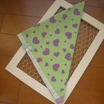 子供用かぶれる三角巾★むらさきハート/幼稚園～低学年