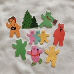 カラフルくま　大きめフレークシール