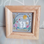 刺繍フレーム🐰お月見うさぎ🌕　 壁飾り インテリア雑貨