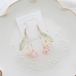 桃のチューリップピアス(long)