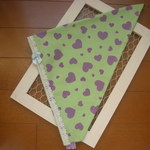 子供用かぶれる三角巾★むらさきハート/高学年～大人