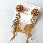 brown bubble bijou× leaf chain pierce