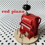 🎹ミニチュアカラーピアノ🔴REDアップライトピアノ