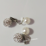 グルーデコ®パール＆スワロフスキーボール 2wayイヤリング クリスタル