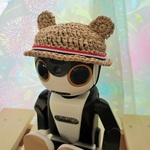 麦わら風の小さな帽子（トリコロール）　ロボホン、キロボミニにぴったり