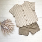 ◌夏服30%off sale◌  100cm  爽やか𓂅ウィンドウチェックシャツとパンツ　セットアップ 