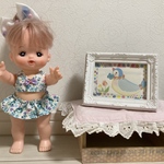 メルちゃん水着　きみどり花柄