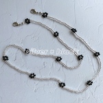 ビーズマスクストラップ silver × black ⛓