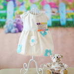 犬服　大きなお花の刺繍チュールワンピース