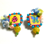 てんとう虫×蝶お花ピアス