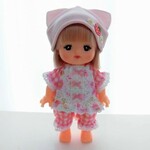 メルちゃんサイズ　パジャマ3点セット　小花柄　ピンクチェック　服　ソランちゃん　レミンちゃん
