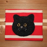 一点物【羊毛黒猫ちゃんのフラットマグネットポーチ】⑤