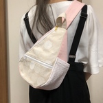 北欧×レース　ワンショルダー　ピンク