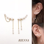 Pearl✴︎Pearl５連イヤーカフ風ピアス（アシンメトリー／両耳）