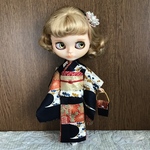 No.168 アイシードール　ネオブライス　りかちゃん振袖　ヱ霞花濃紺　◎難あり