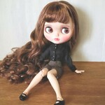 再出品※281.※単品※黒のスタンドカラーシャツ※ブライスアウトフィット※1/6ドール服