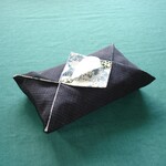 紺色の紬のティッシュボックスカバー（送料込）