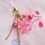 【送料無料】和三盆桜（ピンク）のストラップ(N_1081)