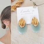 ✳︎Laule'a accessory✳︎大ぶりピアス　ゴールド　✖️ アクアブルー　ミントグリーン　かわいい
