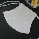 🈹2枚セット白刺繍コットンレースマスク 
