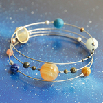 太陽系をまとう＊ガリレオ衛星入り惑星ブレスレット【Coil hard wire】※受注制作