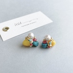 イエロー×トロピカルピアス/イヤリング