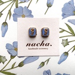 ice blue block pierce / earring