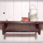 ★アンティーク調なタオルハンガー付きシェルフ★リメ缶付き★