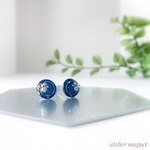 ピアス °+.*♡bouquet °+.*♡青藍( スタッドピアス サージカルステンレス 樹脂ピアス ノンホールピアス ) パーツ変更可