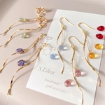 Mermaid line ~ glass drop チェコガラスドロップマーメイド 6色 ピアス イヤリング