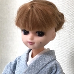 リカちゃん　着物　水色・無地
