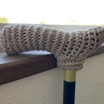 【送料込み】春夏　手編み　ステッキグリップカバー　杖カバー　コットン素材　cane