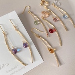 glass drop〜twist gold チェコガラスドロップツイストゴールドピアス イヤリング