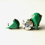 ★Green Vintage Swarovski Rhinestone Pierce(グリーンビンテージスワロフスキーラインストーンピアス)