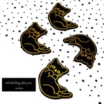 黒猫ちゃん(4pcs) Individual design cat plate parts