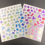 送料無料2枚セット、ホロ加工アジサイネイルシール、ボタニカルネイル、ジェルネイル、ハンドメイド、ネイルシール